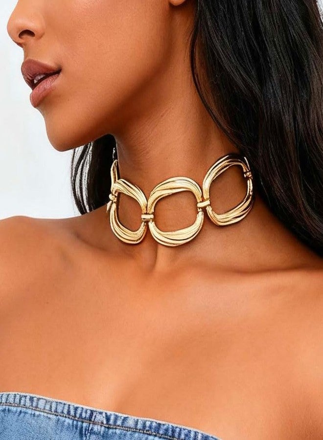 CLOACE Chunky Choker Necklace Gold Thick Necklaces Punk Cuban Chain Jewelry Accessories for Women (G) - Image 4