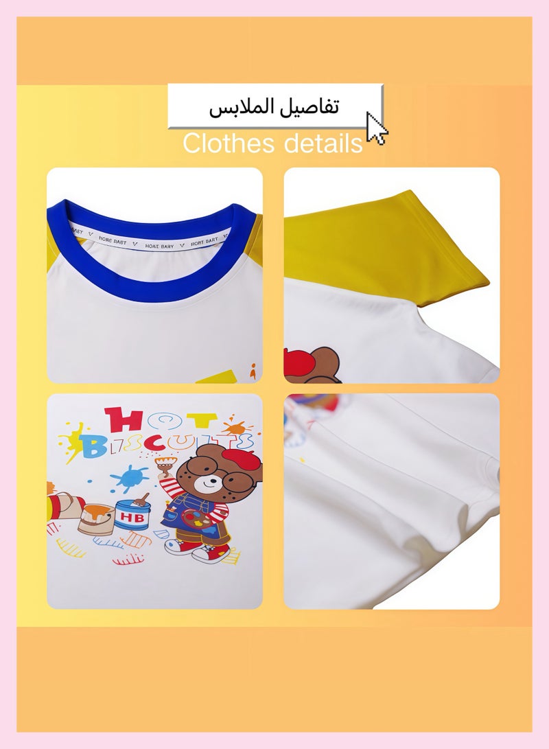 Children's short-sleeved T-shirts, cute baby tops, pure cotton, fashionable round-neck cartoon  - Image 2