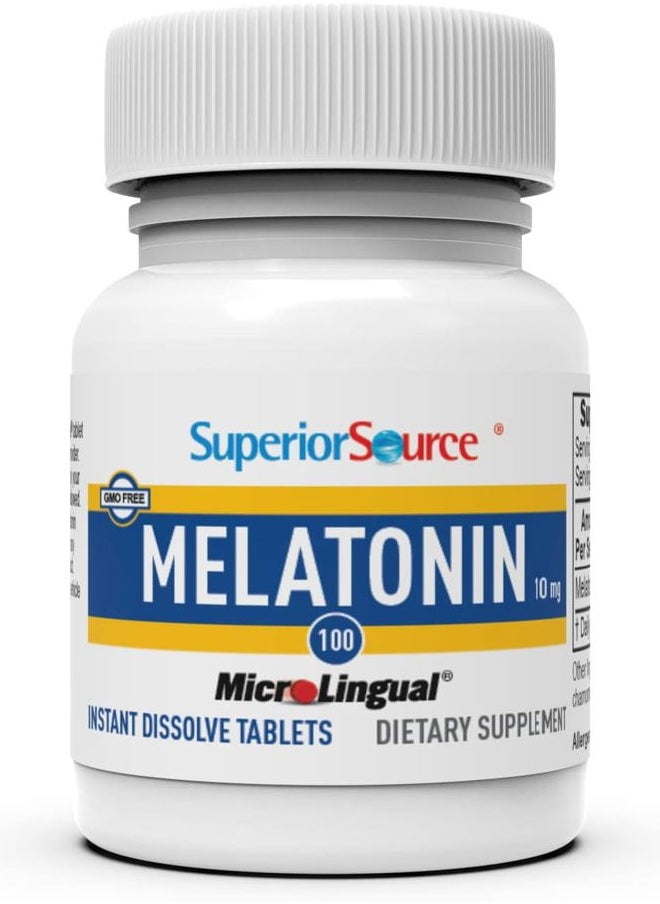 Superior Source Melatonin 10 mg - Healthy Sleep Support Supplement for Adults - Melatonin Formula with Chamomile Aids Relaxation & Restful Sleep - 100 Sublingual Dissolving Tablets  - Image 3