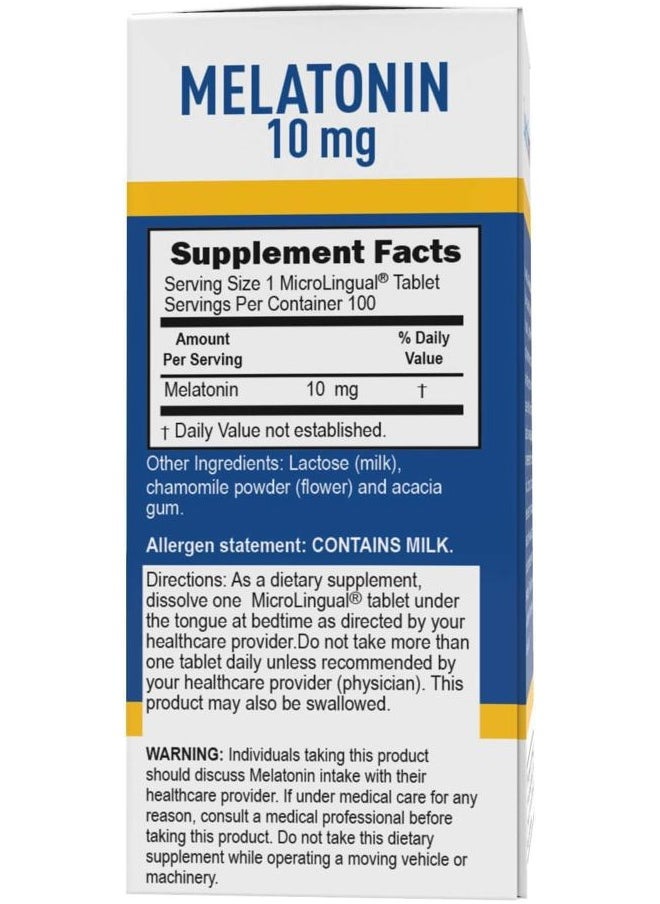 Superior Source Melatonin 10 mg - Healthy Sleep Support Supplement for Adults - Melatonin Formula with Chamomile Aids Relaxation & Restful Sleep - 100 Sublingual Dissolving Tablets  - Image 4