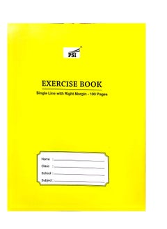 Psi 6-Piece Single Line Exercise Book With Right Margin 100 Pages Yellow  - Image 2