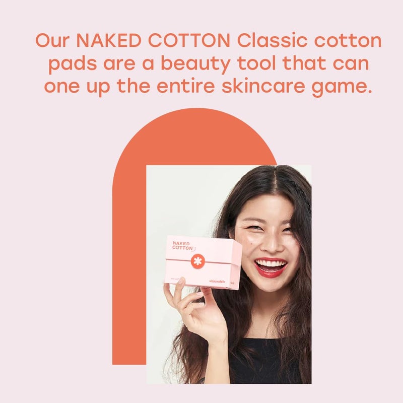 White Rabbit - Naked Cotton Classic - Premium Facial Cotton Pads - for Makeup Remover, Toner, Mask - 100% Cotton, Unbleached, Lint-Free - Extra Soft & Durable - Natural & Cruelty-Free - 100 Count - Image 2