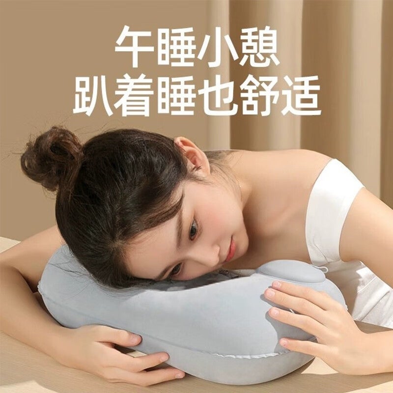 جينغ زاو GREAT LIFE وسادة رقبة قابلة للنفخ على شكل حرف U لسفر السيارات ، محمولة للطائرة ، سكة حديدية عالية السرعة ، وسيارة ، وسادة دعم الرقبة للنوم - Image 4