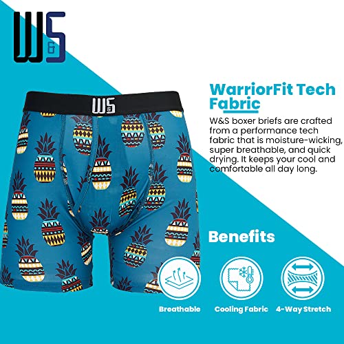 Warriors & Scholars | Boxer Briefs With Pouch | Mens boxer briefs | Boxer briefs for men pack of 6 | Printed Mens underwear, Pack Am115fbp, Large - Image 3