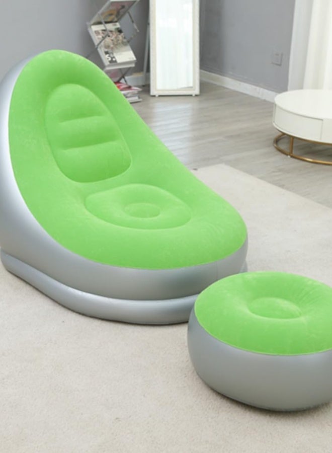 Inflatable sofa, PVC plush carpeted recliner sofa with footrest, set of sofa for lazy people, sofa for lazy reclining position - Image 4