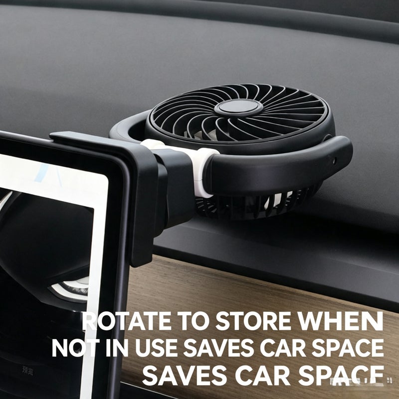 Car Dual-Head USB Fan 12V/24V 3-Speed Adjustable - Image 3
