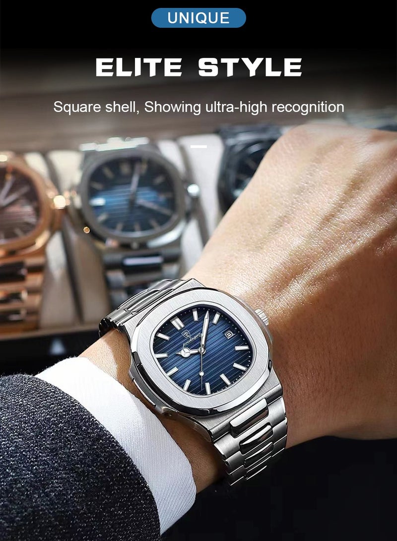 پوداجار ساعة رجالية ماركة أزياء POEDAGAR ساعة كوارتز فاخرة مقاومة للماء حتى عمق 30 مترًا هدية رجالية رائجة البيع - Image 3