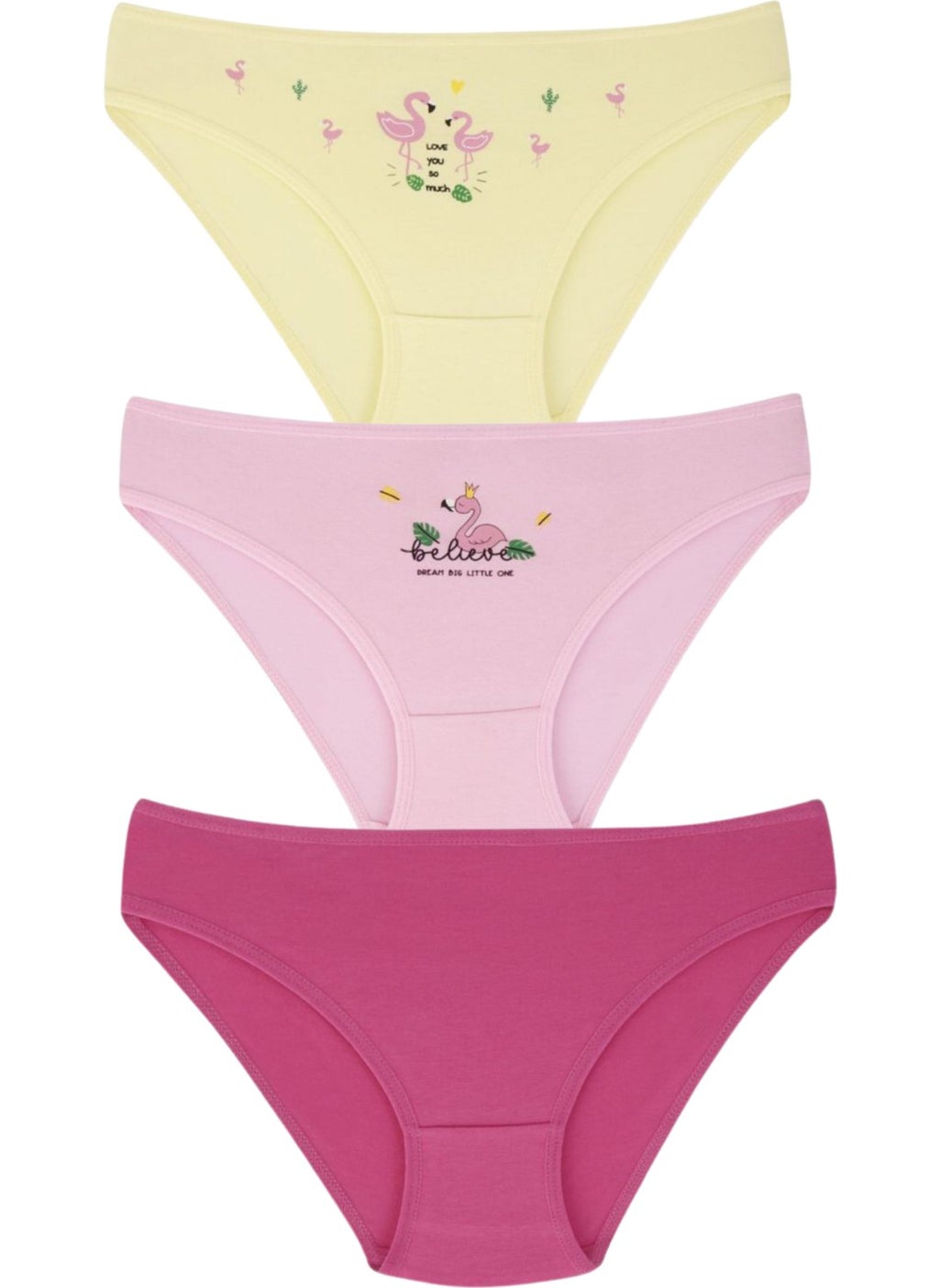 EQru Girls 7 Pieces Princess and Flamingo Patterned Mixed Color 7 Piece Panties  - Image 3