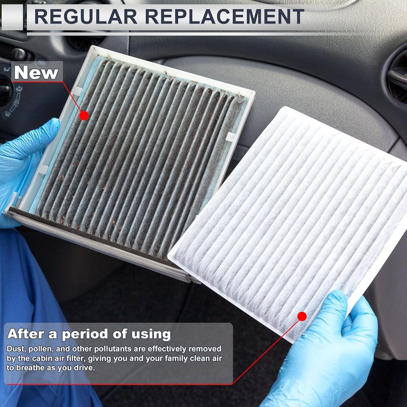 RATCHROLL Engine Cabin Air Filter Combo Set Filter Kit Air Filter Cleaner Element No.1780137020 for Toyota Prius 1.8L L4 Electric/Gas 12-15 for Engine AC 1 Set - Image 3