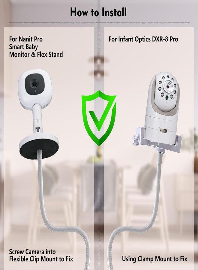 CaGuan Baby Monitor Floor Stand Mount Compatible with HelloBabyHB6550/HB65/HB40/HB6339/ANMEATE SM24, Baby Ganibs, Bonoch, for Infant Optics Dxr-8 PRO, Nanit Pro Flex Stand, And Camera with 1/4" Threaded Hole - Image 5
