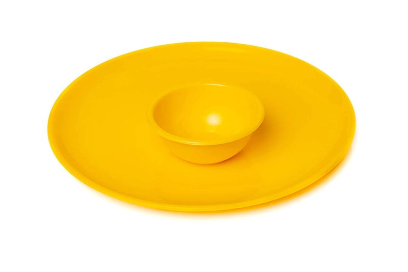 PRIZMA Microwave Safe Plastic Unbreakable Round Dinner Set Big Plates Set of 6, Small Plates Set of 6 & 12 Pieces Katori, Made in India (Yellow Set of 24) - Image 4