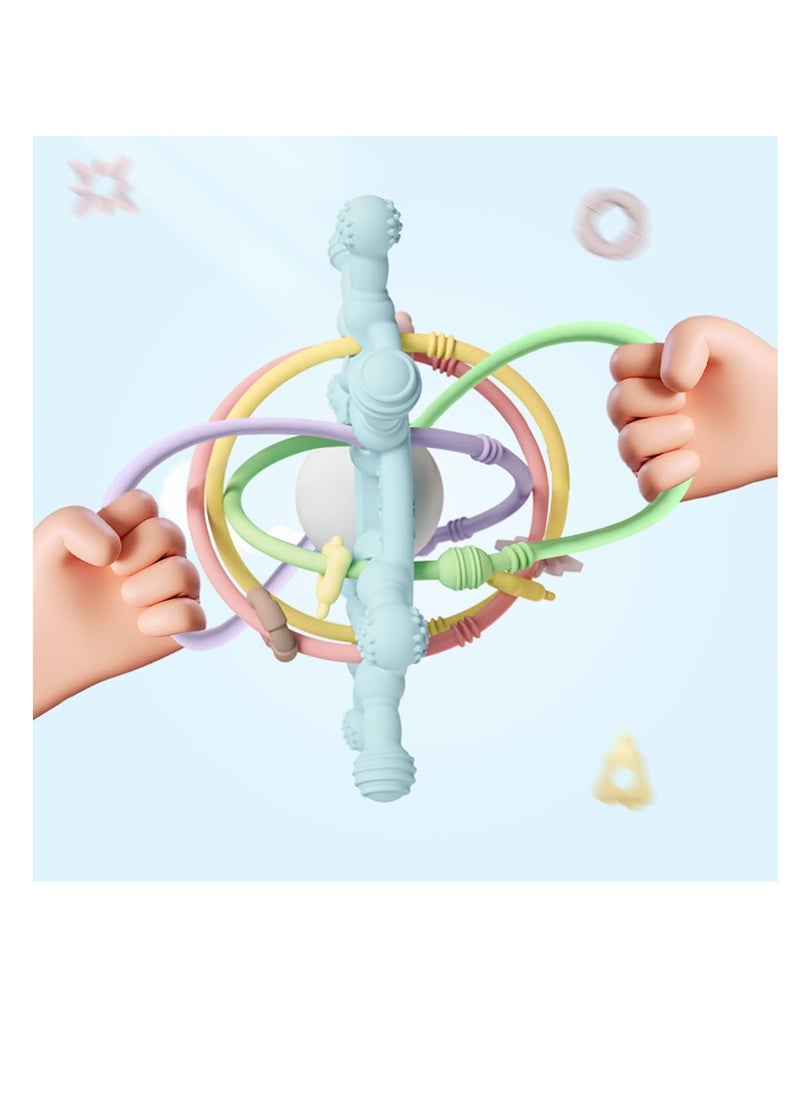 ECVV ECVV Silicone Baby Teether Toys with Rattle Babies Sensory Toys Teething Relief Baby Chew Toys for Baby Girl Boy Newborn, Birthday, Christmas Gift  - Image 2