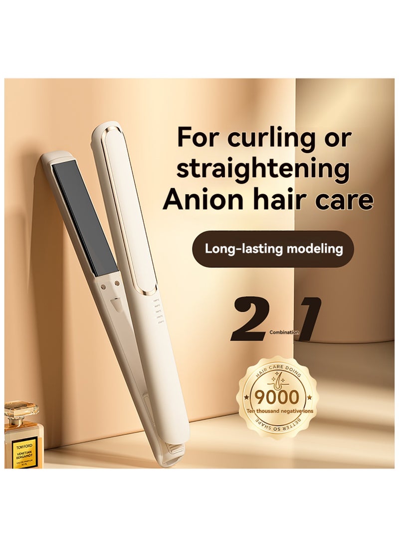 KADRAMA Hair Straightener or 30mm Curling Iron  2 in 1 , Anion Hair Care, 5-Gear Temperature 140°-230°, Fast Heat-up, Long-lasting Modeling for Hair Styling(Orange)  - Image 2