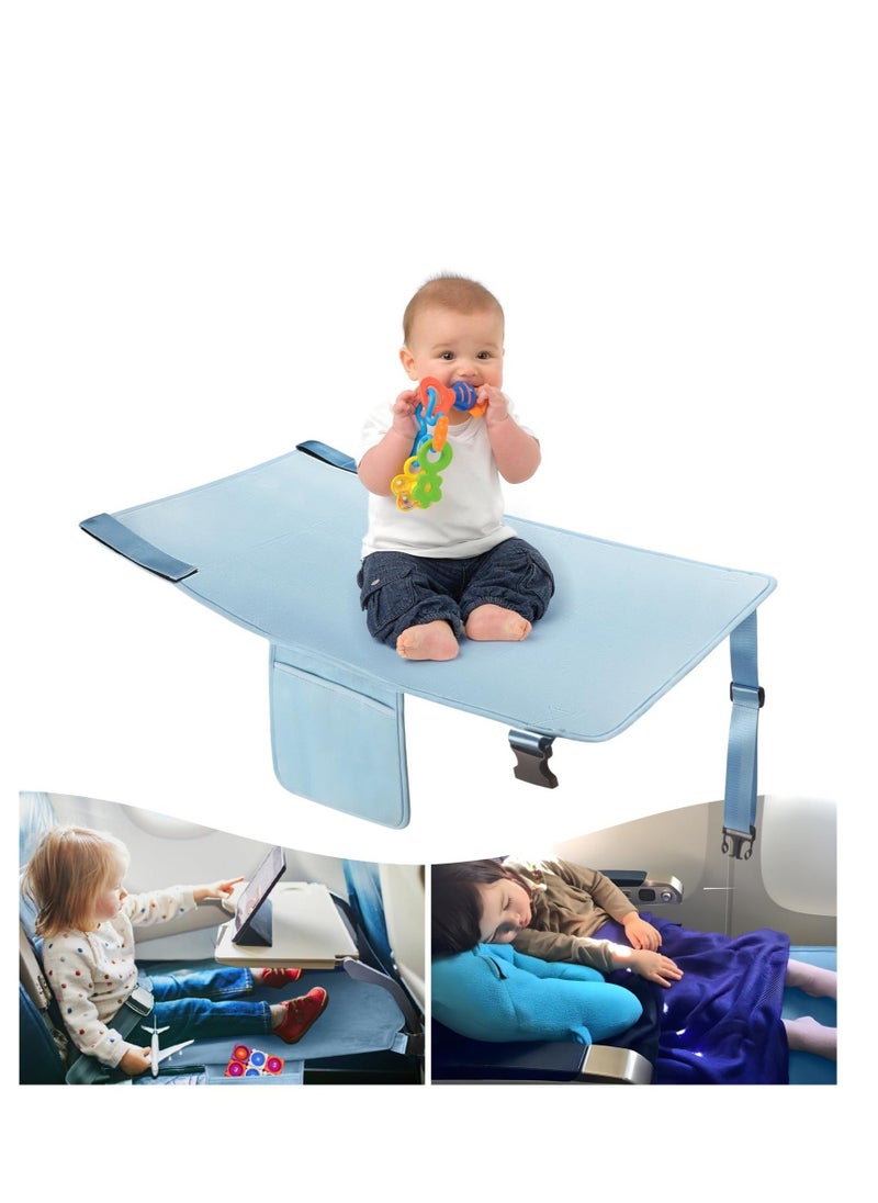 Toddler Airplane Bed, Airplane Seat Extender for Kids, Airplane Bed with Side Pockets, Kids Airplane Travel Essentials, Baby Portable Plane Bed Foot Rest for Flights, for Leg Rest & Lie Down - Image 1
