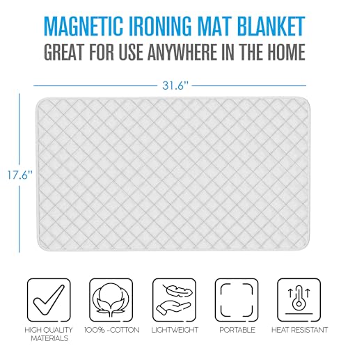 Houseables Ironing Mat, Ironing Pad, Iron Mat, Iron Pad, Dryer Top Protector, Magnetic, Portable, Blanket Cover for Table Top, Countertop, Washer, Travel Board, Quilting, Cloth, Wide, Thick, 33 x 17 - Image 4