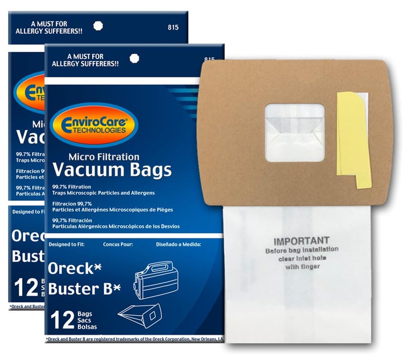 EnviroCare Replacement Micro Filtration Vacuum Cleaner Dust Bags made to fit Oreck Super-Deluxe Compact and Buster B Canisters 24 pack - Image 1