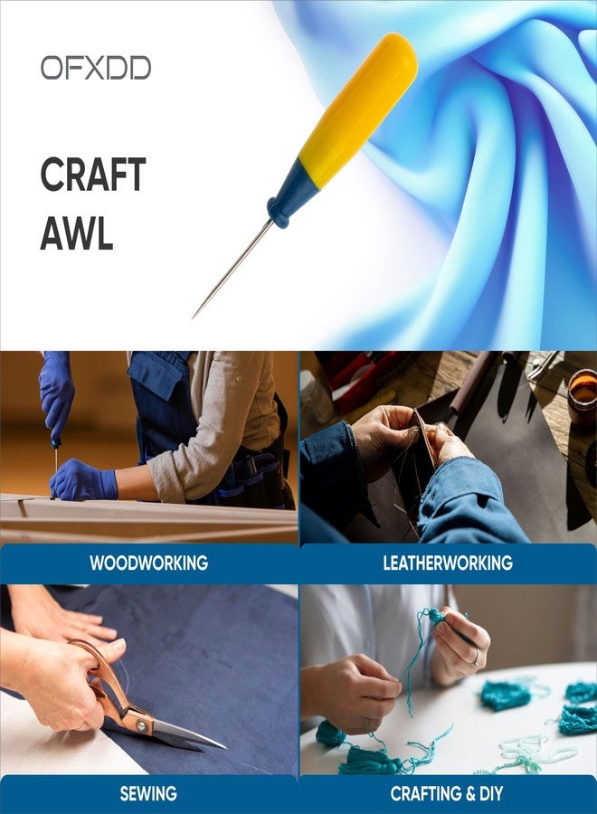 OFXDD Drill Scratch Awl with Plastic Handle for Leather Working - Pack of 3 - Dart Carpenter Awls for Paper Work Scribe - Image 3