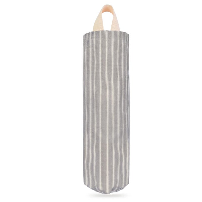 PLASTIC BAG HOLDER WALL MOUNT GROCERY BAG HOLDER REUSABLE TRASH BAG ORGANIZER FOR HOME KITCHEN PANTRY DECOR GRAYWHITE