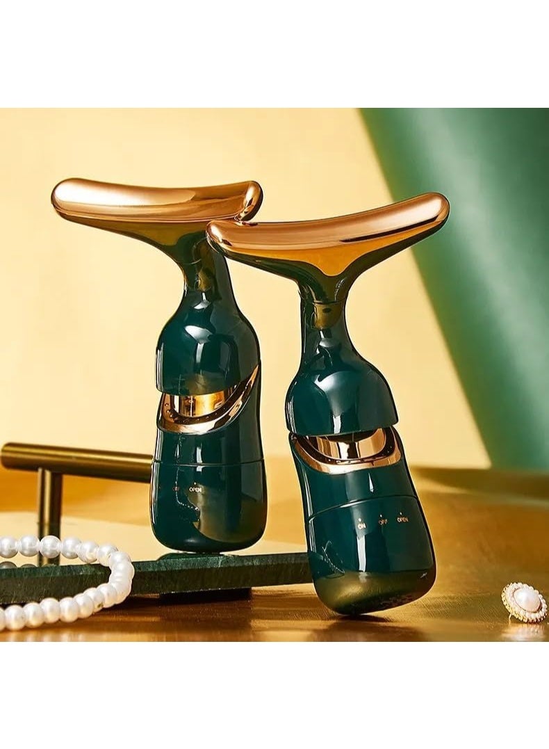 جهاز تدليك 3 في 1 مضاد للتجاعيد للوجه والرقبة والعينين | جهاز تدليك اهتزازي للعناية بالبشرة | جهاز متعدد الاستخدامات لنحت وتجميل الوجه لشد البشرة وشدها - Image 4