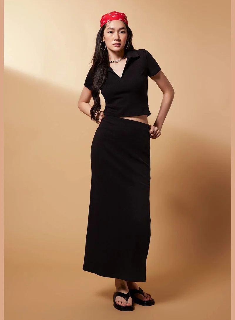 DeFacto Woman Fitted Polo Neck Knitted Short Sleeve T-Shirt