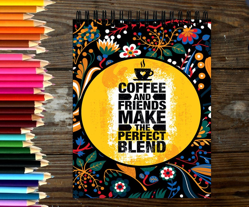 Anuman007 Sketch Book Coffee and Friend Sketch Book for Kids Thick Sheets A4 Size,100 Sheets/200 Pages - Image 2