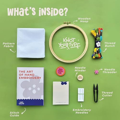 KNOT YOUR TYPE Cotton Mandala DIY Embroidery Kit | Hand Embroidery Kit with All Stitching Materials | Perfect Art & Craft Gift Set, Stitching Kit for Adults, Blue - Image 3