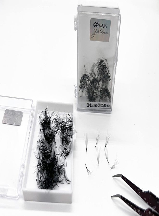 وصلات رموش جاهزة جذابة فضفاضة 10D 8D 0.03 مم 0.05 مم C أو D Curl - 500 مروحة (8D D Curl 0.03 مم، 13 مم)