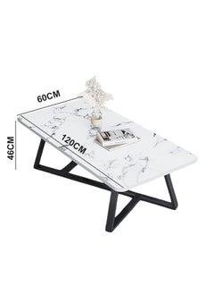 NKX White Marble Stone Top Sleek Design Coffee Table For Modern Living Room Sofa Table 120 CM  - Image 3