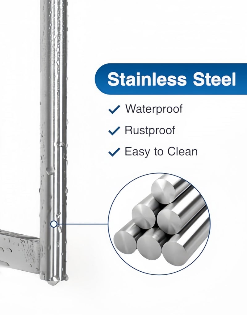 Stainless Steel Kitchen Paper Towel Holder, Cabinet Under Cabinet Dispenser, Wall Mounted Paper Roll, Bathroom Toilet Paper Holder, Hanging Towel Rack Hanger Holder, Self-Adhesive or Drilled, Silver - Image 4