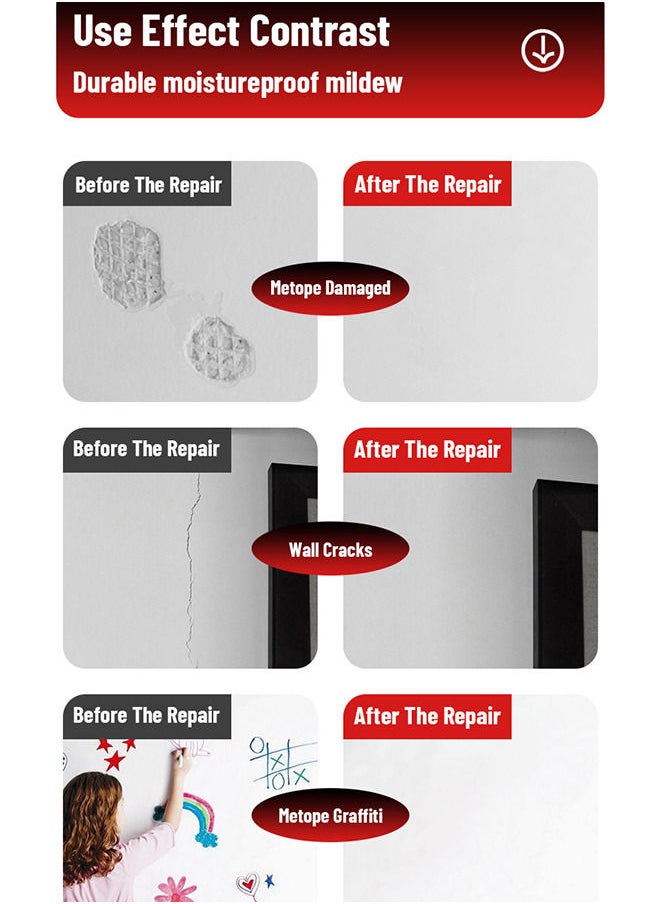 ASHILE Drywall Patch Repair Kit with Scraper Wall Spackle Repair Paste Wall Mending Agent Fill The Holes for Home Wall Plaster Dent Easy Solution  - Image 4
