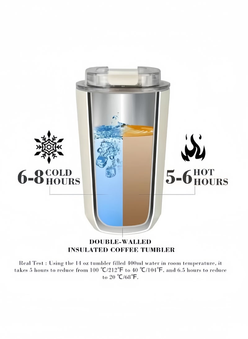 320ML Coffee Mug,Insulated Beverage Cup With Leakproof Lid, Travel Portable Car Drinking Cup，Stainless Steel Vacuum Leak proof , Yellow - Image 3
