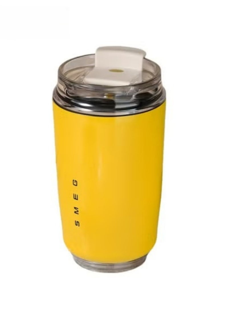 320ML Coffee Mug,Insulated Beverage Cup With Leakproof Lid, Travel Portable Car Drinking Cup，Stainless Steel Vacuum Leak proof , Yellow - Image 1