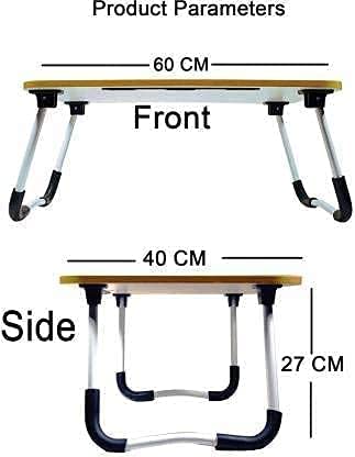 Maruti Creation Foldable Black Flower Printed Laptop Table with Cup Holder Study Table Bed Table Breakfast Table PortableErgonomic Rounded EdgesNonSlip Laptop Table Black Flower Printed - Image 4