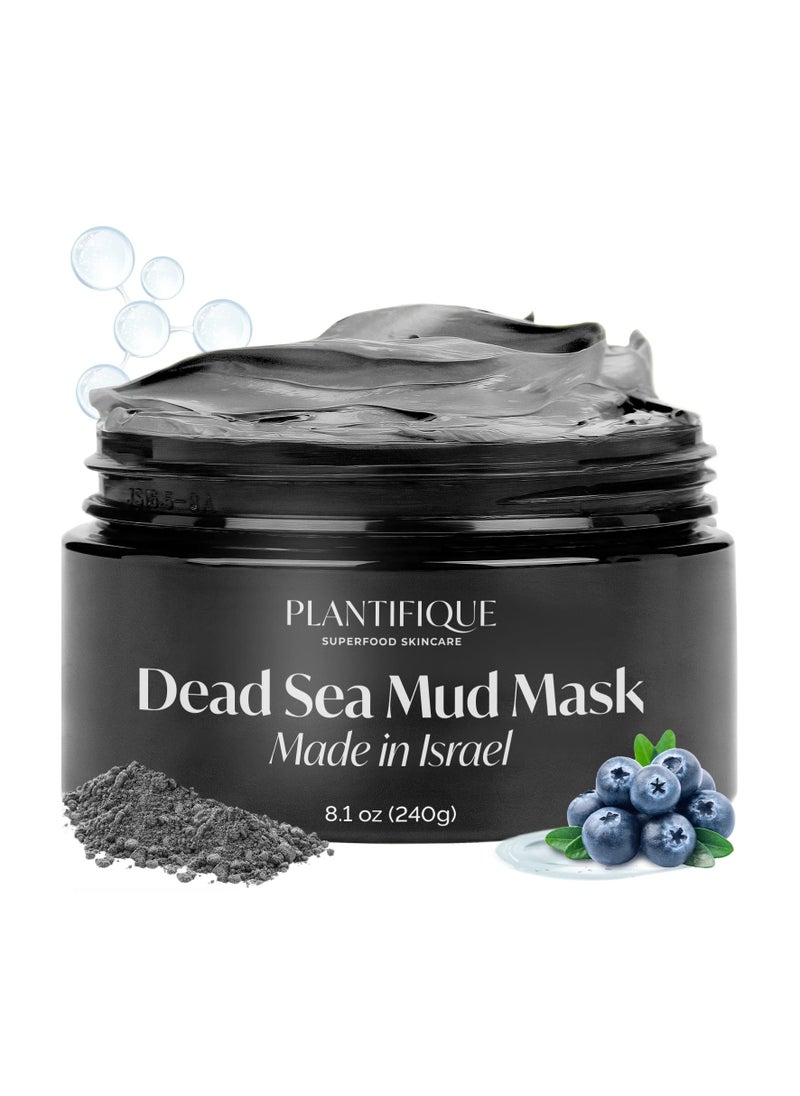 Plantifique - PLANTIFIQUE Dead Sea Mud Mask for Face Body Care with Hyaluronic Acid for Women and Men - Pore Minimizer Skin Care - Deep Cleansing Skin Purifying Face Mask for Blackheads Oily Skin - 8.1oz/240g - Image 1