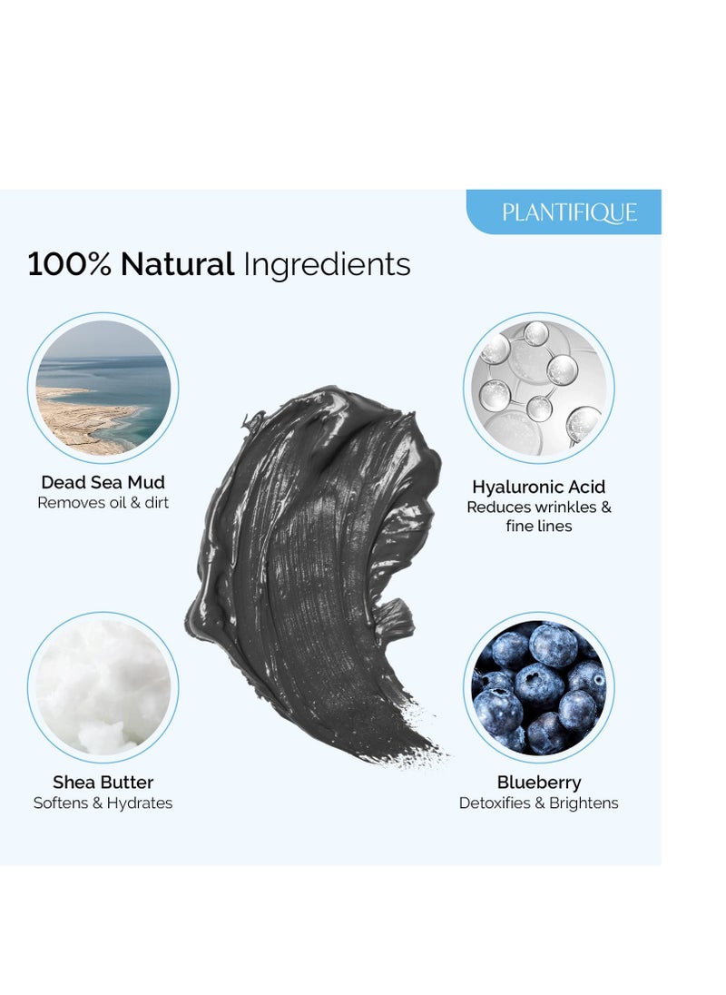 Plantifique - PLANTIFIQUE Dead Sea Mud Mask for Face Body Care with Hyaluronic Acid for Women and Men - Pore Minimizer Skin Care - Deep Cleansing Skin Purifying Face Mask for Blackheads Oily Skin - 8.1oz/240g - Image 1