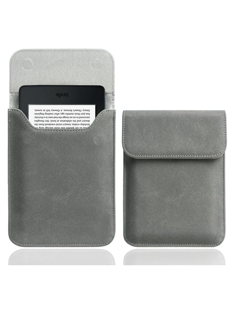 6-Inch Sleeve for Kindle (2022, 2019, Paperwhite* Not 6.8",8th Gen 2016, 4/5, Touch): Protective Pouch Case, Gray.