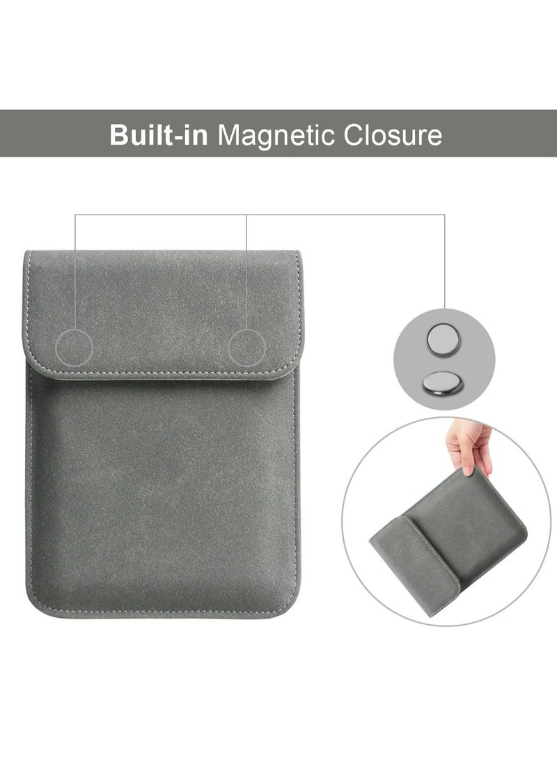6-Inch Sleeve for Kindle (2022, 2019, Paperwhite* Not 6.8",8th Gen 2016, 4/5, Touch): Protective Pouch Case, Gray.