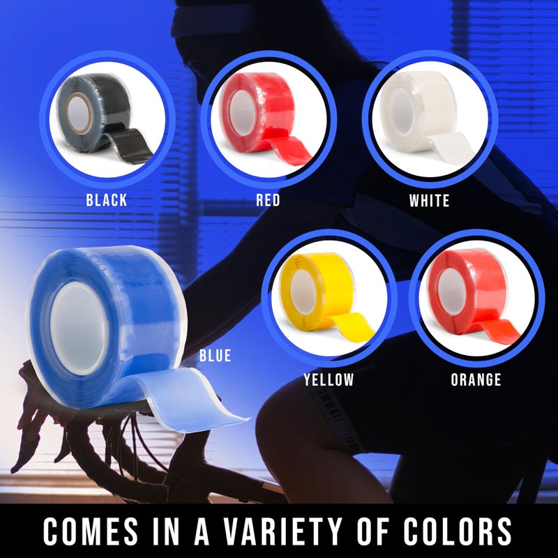 Domain Cycling - Bike Handlebar Tape - Self-Fusing Silicone Waterproofing Tape - 10 Ft Roll of Self-Bonding Handlebar Tape for Road Bike Repair Griptape Black - Handlebar Finishing Tape for Road Bike - Image 3