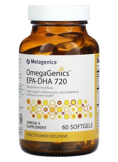 OmegaGenics EPA-DHA 720 Natural Lemon Lime 60 Softgels