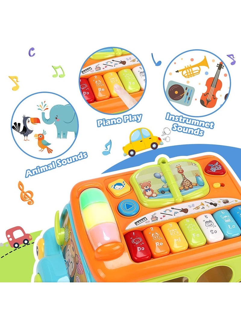 ARNOTEC لعبة سيارة موسيقية متعددة الوظائف، شاحنة موسيقية ممتعة مع أضواء وموسيقى، شكل آلة بيانو تعليمية، لعبة تدريب تعليمية مبكرة لطيفة، هدية رائعة للأطفال من 9 أشهر وما فوق - Image 5