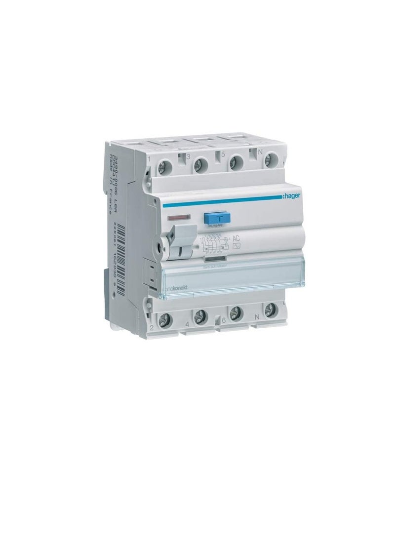 Hager Hager Earth Leakage Circuit Breaker - 40A 4Pole 300MA (ELCB/RCCB) CFC441J  - Image 1
