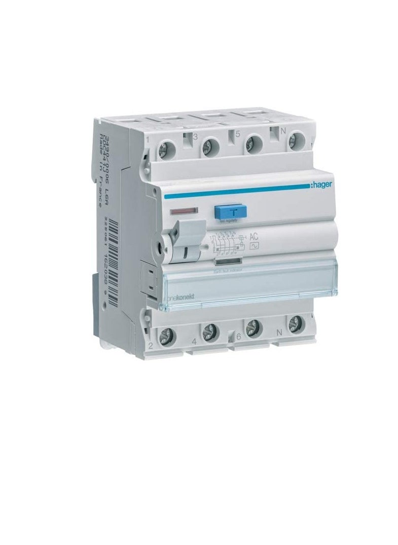 Hager Hager Earth Leakage Circuit Breaker - 40A 4Pole 300MA (ELCB/RCCB) CFC441J  - Image 3