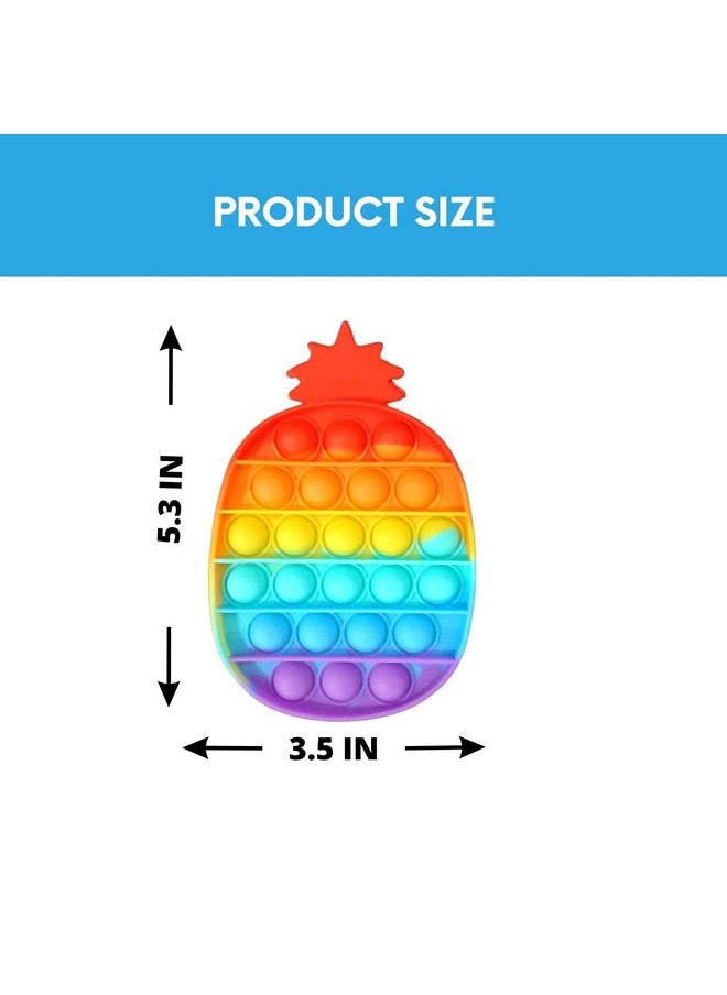 Kids Mandi Pop It Fidget Toy - Sensory Stress Relief & Anxiety Reducer | Push Pop Bubble For Kids & Adults, Autism-Friendly (Pineapple)  - Image 1