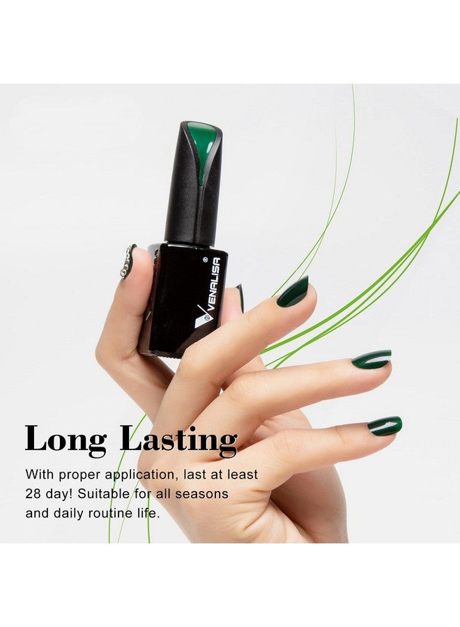 V VENALISA VENALISA 15ml Emerald Green Gel Nail Polish, Dark Green Gel Polish Lime Green Color Soak Off UV LED Nail Gel Polish Nail Art Starter Manicure Salon DIY at Home, 0.53 OZ - Image 3