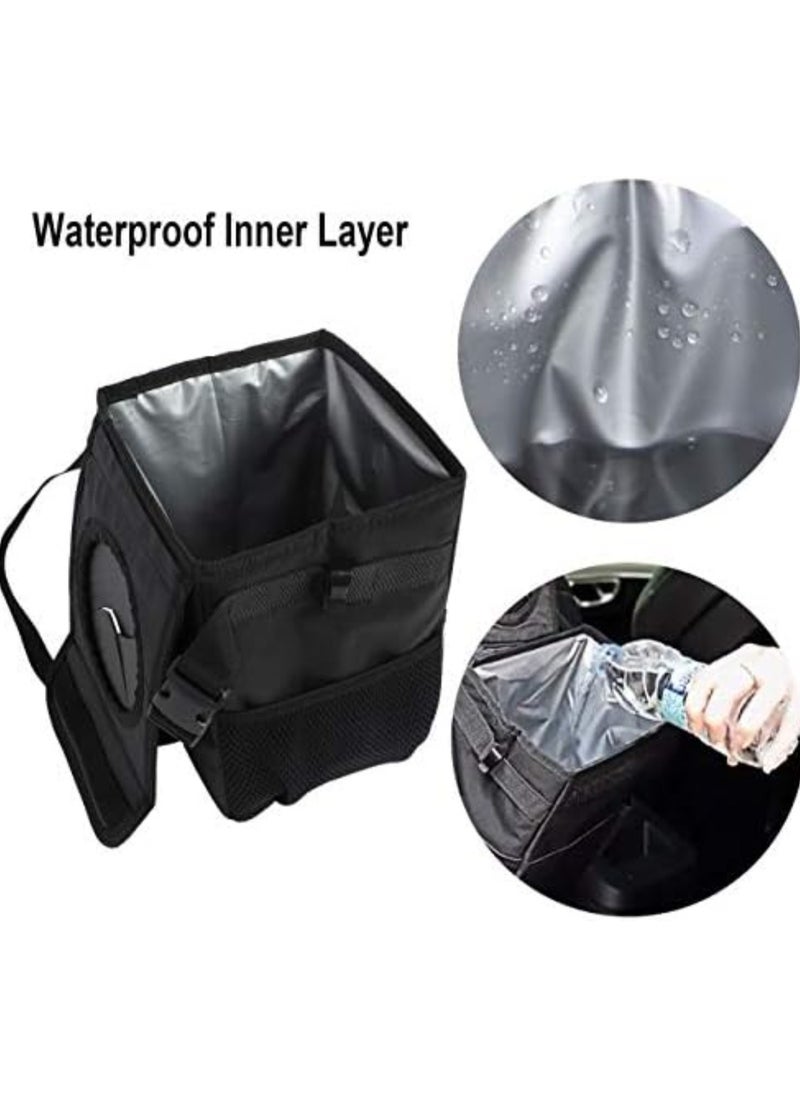 Generic - Car Trash Can with Lid Car Trash Bag Hanging with Waterproof Inner Layer and Storage Pockets Leakproof Collapsible Garbage Can with Solid Structure Support - Image 1