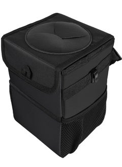 Generic Car Trash Can with Lid Car Trash Bag Hanging with Waterproof Inner Layer and Storage Pockets Leakproof Collapsible Garbage Can with Solid Structure Support  - Image 1