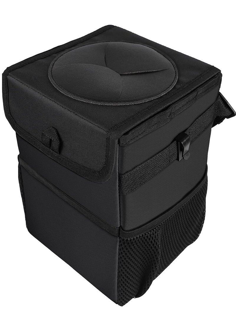 Generic - Car Trash Can with Lid Car Trash Bag Hanging with Waterproof Inner Layer and Storage Pockets Leakproof Collapsible Garbage Can with Solid Structure Support - Image 1