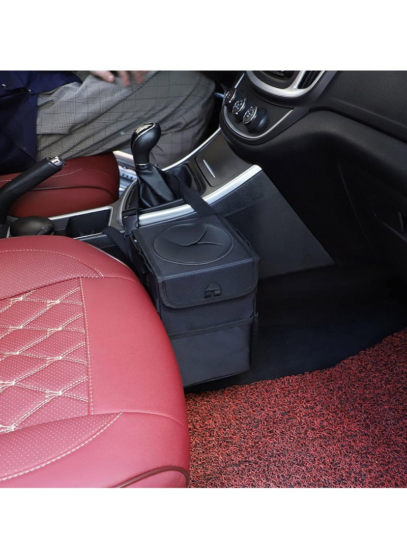 Generic - Car Trash Can with Lid Car Trash Bag Hanging with Waterproof Inner Layer and Storage Pockets Leakproof Collapsible Garbage Can with Solid Structure Support - Image 1