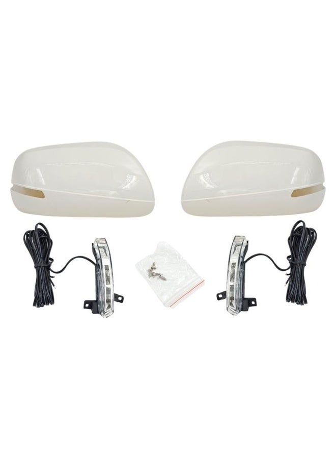 Set of side mirror covers and flasher for Camry 2007 2008 2009 2010, white