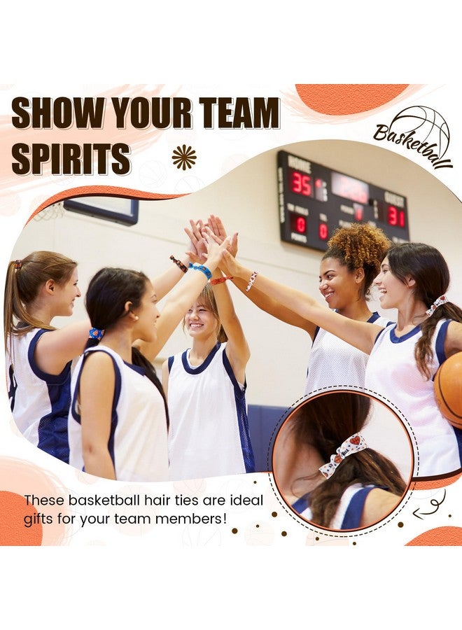 Hanaive 20 Pcs Basketball Hair Ties Girls Basketball Gifts Elastic Ponytail Holders No Crease Ribbon Hair Bands for Women, Player, and Coaches, 10 Styles - Image 5